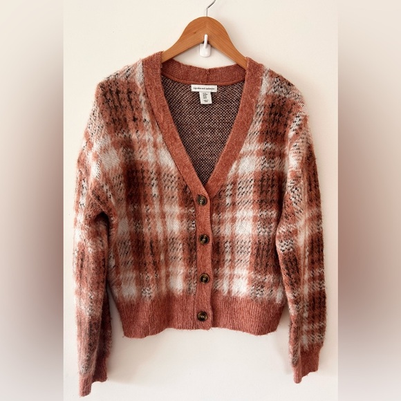 Cupcakes & Cashmere Brown and White Cardigan Sweater - Picture 2 of 6